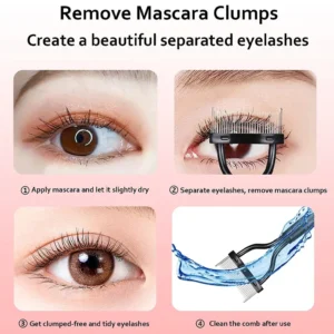 2 in 1 Folding Eyelash Separator Metal Teeth Straight Eyelash Curler Eyelash Brush Comb Mascara Curl Lash Beauty Makeup Tools - Image 5