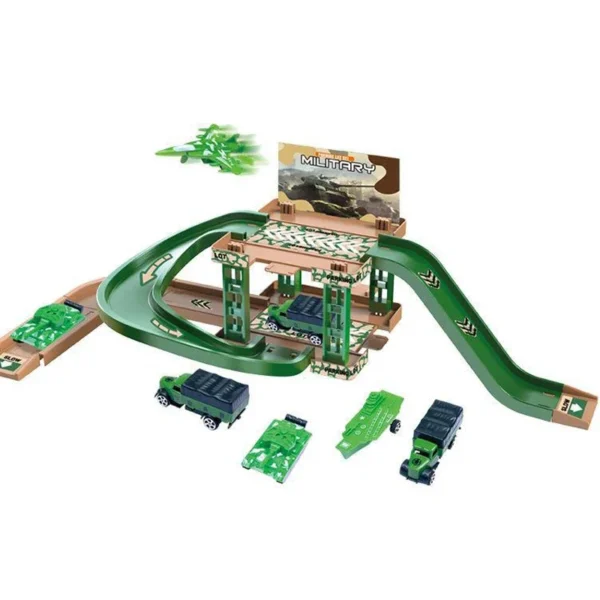 Kid Rail Parking Lot Toys Dinosaur Car Parking Building Model Simulation Fire Police Engineering Vehicle Toy Boys Birthday Gifts - Image 4