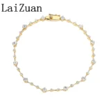 LaiZuan Real 18K AU750 Yellow Gold H/SI 1CT Natural Diamonds Bracelet Women Luxury Trendy Jewelry Wedding Bride Anniversary Gift
