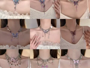 Draweye Y2k Butterfly Necklaces for Women Punk Style Retro Gothic Hiphop Chokers Hyperbole Jewelry Fashion Collares Para Mujer