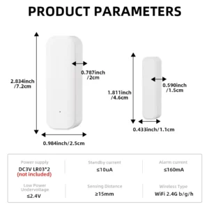 Tuya WiFi or Zigbee Window Door Sensor With Battery Smart Home Security Alarm System Voice Control Via Alexa Google Home Smart - Image 7
