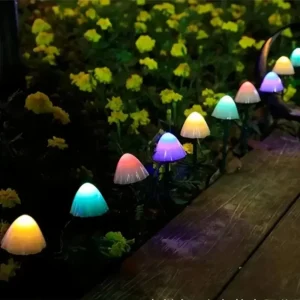 10 LED Solar Mushroom Lights Outdoor Waterproof Decorative Street Lights for Lawn Garden Patio Christmas Holiday Decoration - Image 6