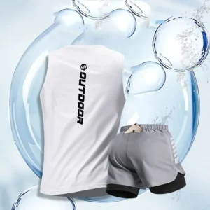 Summer Quick Dry Jogging Sport Suits Men Thin Vest+shorts Man's Set Fitness Running Suit Two-piece Set 2024 Training Tracksuit - Image 4
