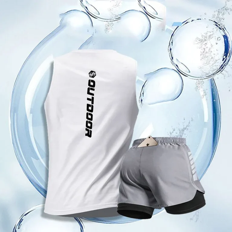 Summer Quick Dry Jogging Sport Suits Men Thin Vest+shorts Man's Set Fitness Running Suit Two-piece Set 2024 Training Tracksuit - Image 4