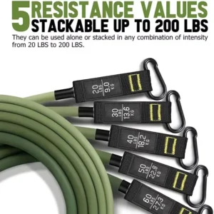 11 Piece Elastic 200LBS Resistance Bands Set Tension Pull Rope Workout Exercise For Fitness Home Gym Strength Training Equipment - Image 3