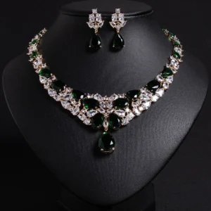 Luxury Temperament Charm Drops Zirconia Jewellery Ladies Necklace Earrings Accessories Set Party Prom Wedding Dress M-340 - Image 5