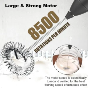 MINI Milk Frother USB Rechargeable 3 Speeds Foam Maker Coffee Whisk Mixer Electric Handle Blender Egg Beater - Image 4