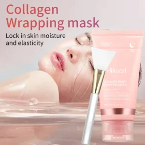 Collagen Overnight Wrap Mask with Jelly Brush Deep Hydrating Moisturizing Night Treatment Mask for All Skin Types - Image 6