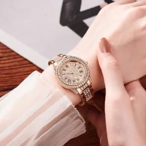 Casual Elegant All-Star Women's Quartz Watch Shiny Fine Zircon Mechanical Lady Wristwatches Fashion Folding Watches Buckle Watch - Image 5