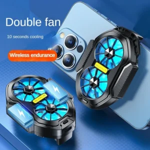 Universal Dual Fan Rechargeable Mobile Phone Cooler Radiator for iPhone 15 Xiaomi 14 Samsung Oneplus Portable Phone Cooling Fan - Image 3