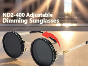 ND2-400 9 Level Adjustable Dimming Polarized Sunglasses Men Women Fishing Punk Round Glasses Driving Eyeglasses ND Filter