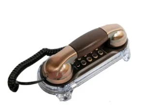 Antique Telephone Corded Elegant Phone Retro Trimline Telephones Landline with Metal Buttons Blue Incoming-Call Flashlight