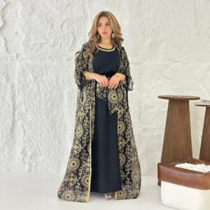 Ramadan Eid Djellaba Kimono Jalabiya Muslim Sets for Women Dubai Abaya Turkey Kaftan Robe Caftan Marocain Femme Islam Clothing - Image 3