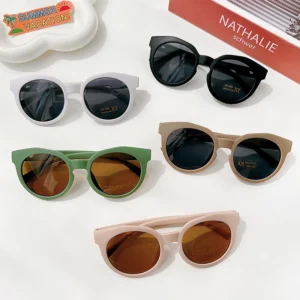 New Children Vintage Frosted Round Outdoor Sun Protection Sunglasses Baby Girls Acrylic UV400 Sunglasses Kids Fashion Glasses - Image 5