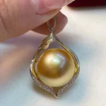 18'' PEARL PENDANT 11-12MM HUGE AAAA SOUTH SEA ROUND GOLDEN NECKLACE 925S Jewelry Freeshippings Items