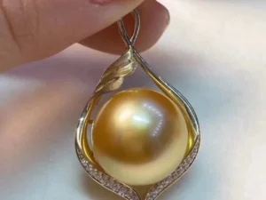 18'' PEARL PENDANT 11-12MM HUGE AAAA SOUTH SEA ROUND GOLDEN NECKLACE 925S Jewelry Freeshippings Items