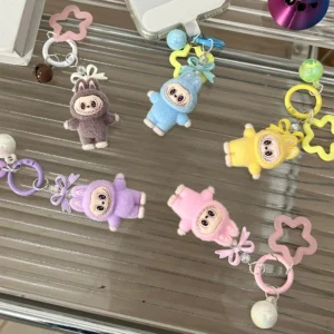 Cartoon Labbubu Keychain Backpack Keyring Pendant Couple Pendant Students Key Ring Festivel Gifts