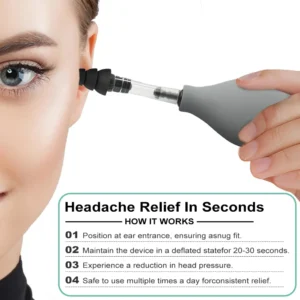 Ear Pressure Tool Portable Ear Pressure Relief Suction Device Wih 3 Sizes Of Earplugs Inner Ear Pressure Relief Tool for Headach - Image 6