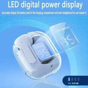 HK3 TWS Bluetooth wireless earbuds, HIFI transparent earbuds, LED power supply digital display stereo,suitable for Xiaomi iPhone - Image 6