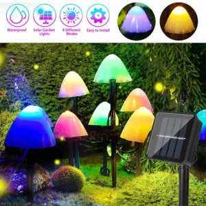 10 LED Solar Mushroom Lights Outdoor Waterproof Decorative Street Lights for Lawn Garden Patio Christmas Holiday Decoration - Image 3