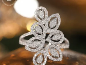 Aazuo Hot Sale Fine Jewelry 18K Solid White Gold Real Natural Diamonds 0.7ct Luxury Ring Gift for Woman Engagement Party Au750