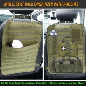 Tactical Car Seat Back Organizer Tactical Vehicle Panel Organizer with 5 Detachable Molle Pouches Universal fits Most of Vehicle - Image 6