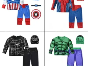 Superhero Hulk Captain America Cosplay Costume Boy Kids Clothes Spiderman Muscle Suit Children Carnival Birthday Party Costume
