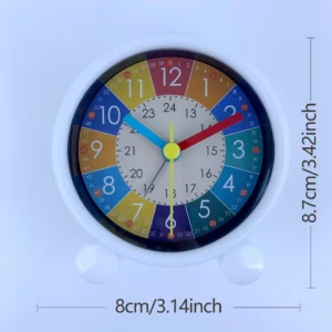 Cute Children's Educational Alarm Clock Bedroom Desktop Early Education Small Animal Round Mute For Boy Girls Home Decoration - Image 4