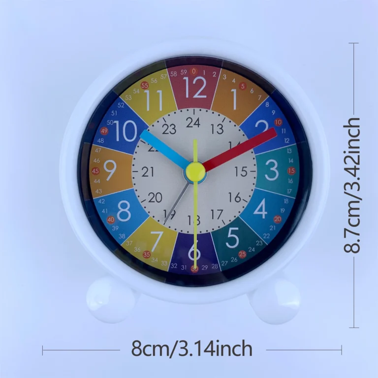 Cute Children's Educational Alarm Clock Bedroom Desktop Early Education Small Animal Round Mute For Boy Girls Home Decoration - Image 4