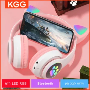Cat Ears Headphones Flash Light Wireless With MIC Control LED Kid Girl Stereo Cute Music Helmet Bluetooth Phone Headset Earphone