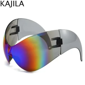 Oversized Y2K Punk One-piece Sunglasses Women Men 2025 Luxury Brand Steampunk Sports Sun Glasses For Lady Windproof Goggle UV400 - Image 5