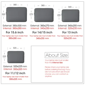 Laptop Bag For Xiaomi Lenovo Dell Notebook Computer Laptop Sleeve For Macbook Air Pro Retina 13 14 15 15.6 Inch Laptops Case - Image 6