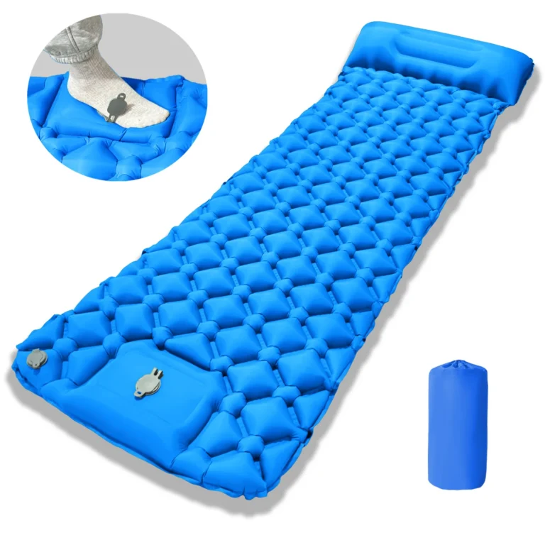 Camping Sleeping Pad, Ultralight Camping Mat with Pillow Built-in Foot Pump Ultralight Self-inflating Air Mattress for Hiking - Image 6