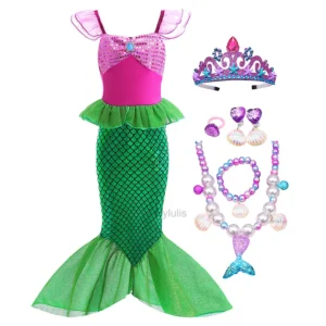 Princess Ariel Costumes Girls Ariel Little Mermaid Costume Kids Child Carnival Birthday Party The Mermaid Dress Clothes Outfit - Image 4