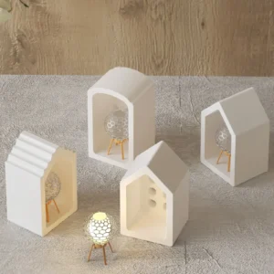 Four Houses Clay Silicone Molds DIY Home Decoration Aromatherapy House Gypsum Plaster Mould Craft Art Ornament Epoxy Resin Mold - Image 6