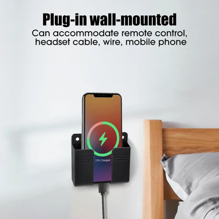 1-4pcs Wall Mounted Storage Box Multifunction Punch Free Organizer TV Remote Control DIY Mobile Phone Plug Charging Holder Stand - Image 4