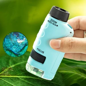 Handheld Microscope Mini Pocket Microscope Kit 60-120x Lab Microscope Zoom Wheel Adjustable with LED for Kids Educational - Image 5
