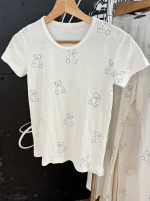 Sweet Little Bear Print T-shirt Pant Sets Women Casual Short Sleeve Slim Tee+Straight Sweatpant Cute Home Pajama 2 Piece Set Y2K - Image 4