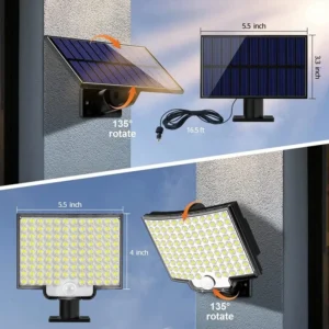 106LED Split Solar Lamp 3 Lighting Mode Outdoor Decoration Sunlight Wall Light PIR Motion Sensor Waterproof Garden Garage Lamp - Image 5