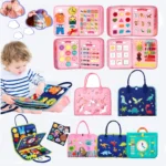 Toddler Busy Board Montessori Early Educational Sensory Toys Learning Activities with Life Skills，Alphabet，Number，Weather Learni