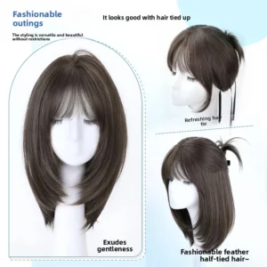 Women's Short Hair Full Head Cover Wig Realistic Hair Facial Shaping Anti-Aging Summer New Style Natural Looking Wig - Image 5