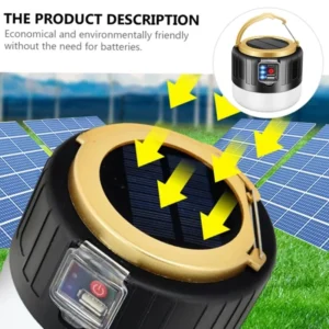 Rechargeable Solar LED Camping Light Waterproof Saving Bulb Portable Tent Lamp Lanterns Outdoor Emergency Market Energy Lights - Image 3