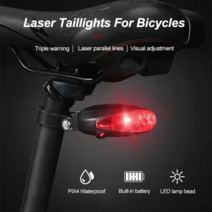 5 LED Bike Tail Lamp Night Riding Laser Light Outdoor Cycling Waterproof Safety Warning Taillight - Image 3