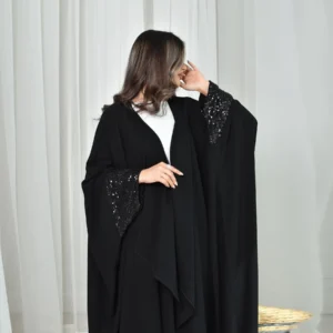 Ramadan Sequin Open Abayas for Women Muslim Dress Islam Jalabiya Eid Djellaba Kebaya Turkey Kaftan Kimono Cardigan Arabic Robe - Image 4
