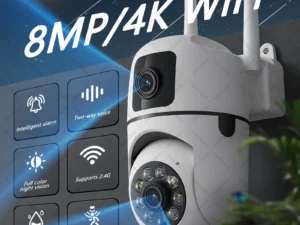 8MP Dual Lens IP Camera Outdoor Wifi Surveillance Camera PTZ Dual Screen AI Auto Tracking Security Protection Video Waterproof