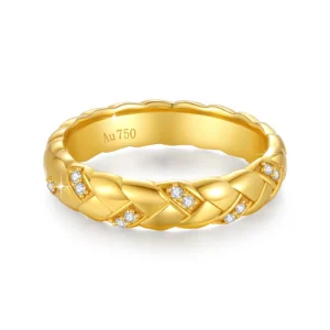 100% Real 18k Gold Wedding Ring For Women Certified Shine Moissanite Diamond Jewellery Luxury Brands Engagement Gifts Wholesale - Image 3