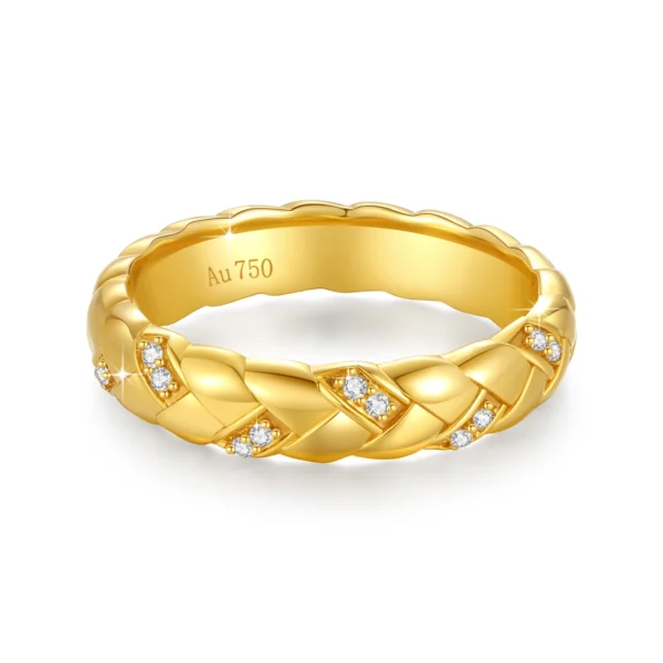100% Real 18k Gold Wedding Ring For Women Certified Shine Moissanite Diamond Jewellery Luxury Brands Engagement Gifts Wholesale - Image 3