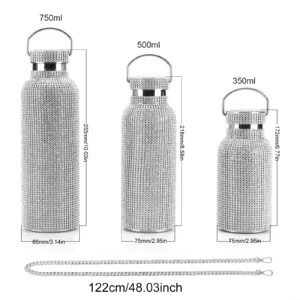 350ml/500ml/750ml NEW Bling Diamond Thermos Bottle Insulated Rhinestone Vacuum Cup Water Bottle Stainless Steel Flask Bottle - Image 7