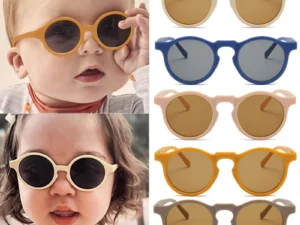New Children Vintage Frosted Round Outdoor Sun Protection Sunglasses Baby Girls Acrylic UV400 Sunglasses Kids Fashion Glasses