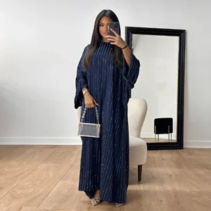 2024 Luxury Dubai Abaya Dress for Muslim Women Ramadan Eid Saudi Arabia Party Jalabiya Clothing Islamic Turkey Modest Long Robe - Image 6